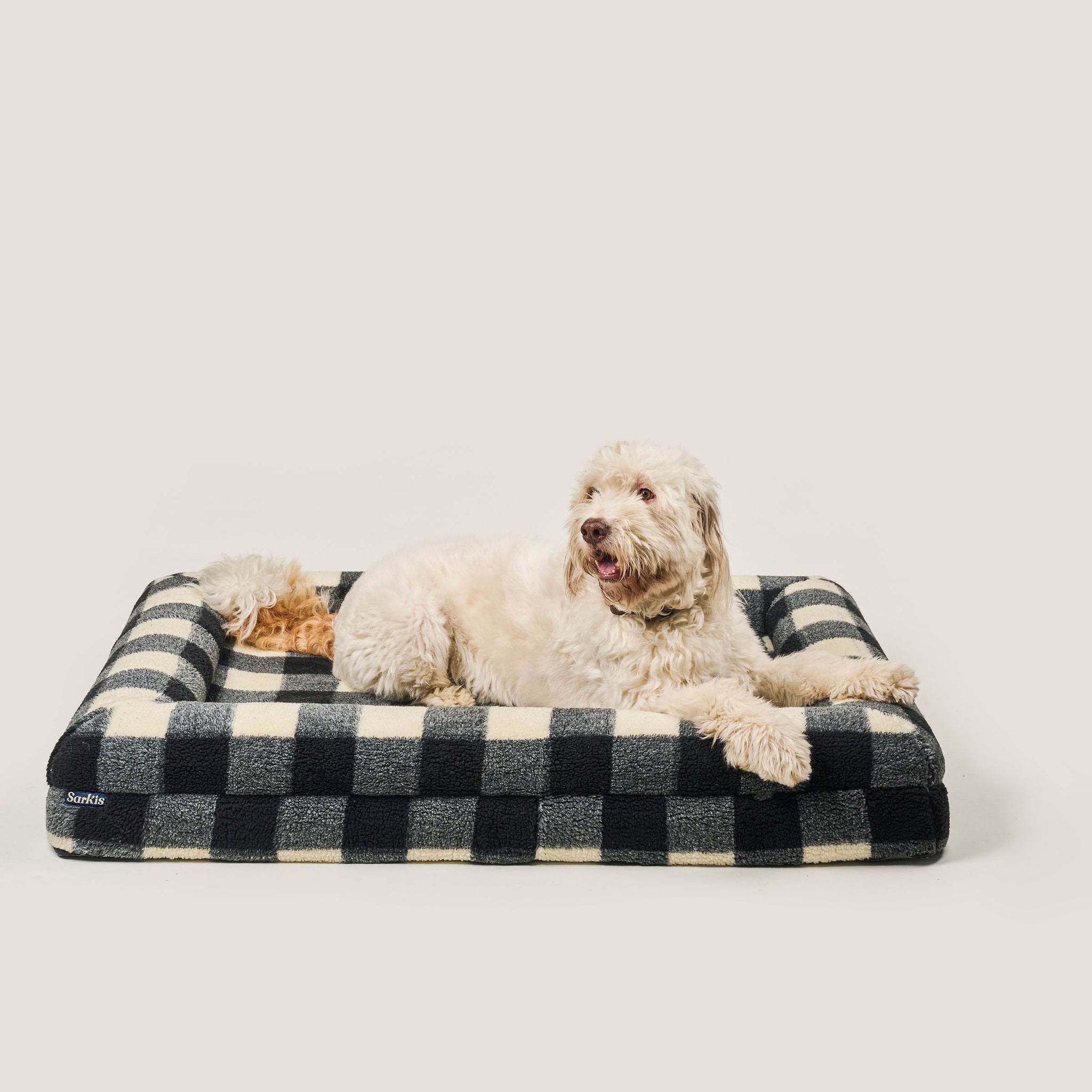 FUNDA PREMIUM DE PELUCHE CUADROS VICHY NEGRO