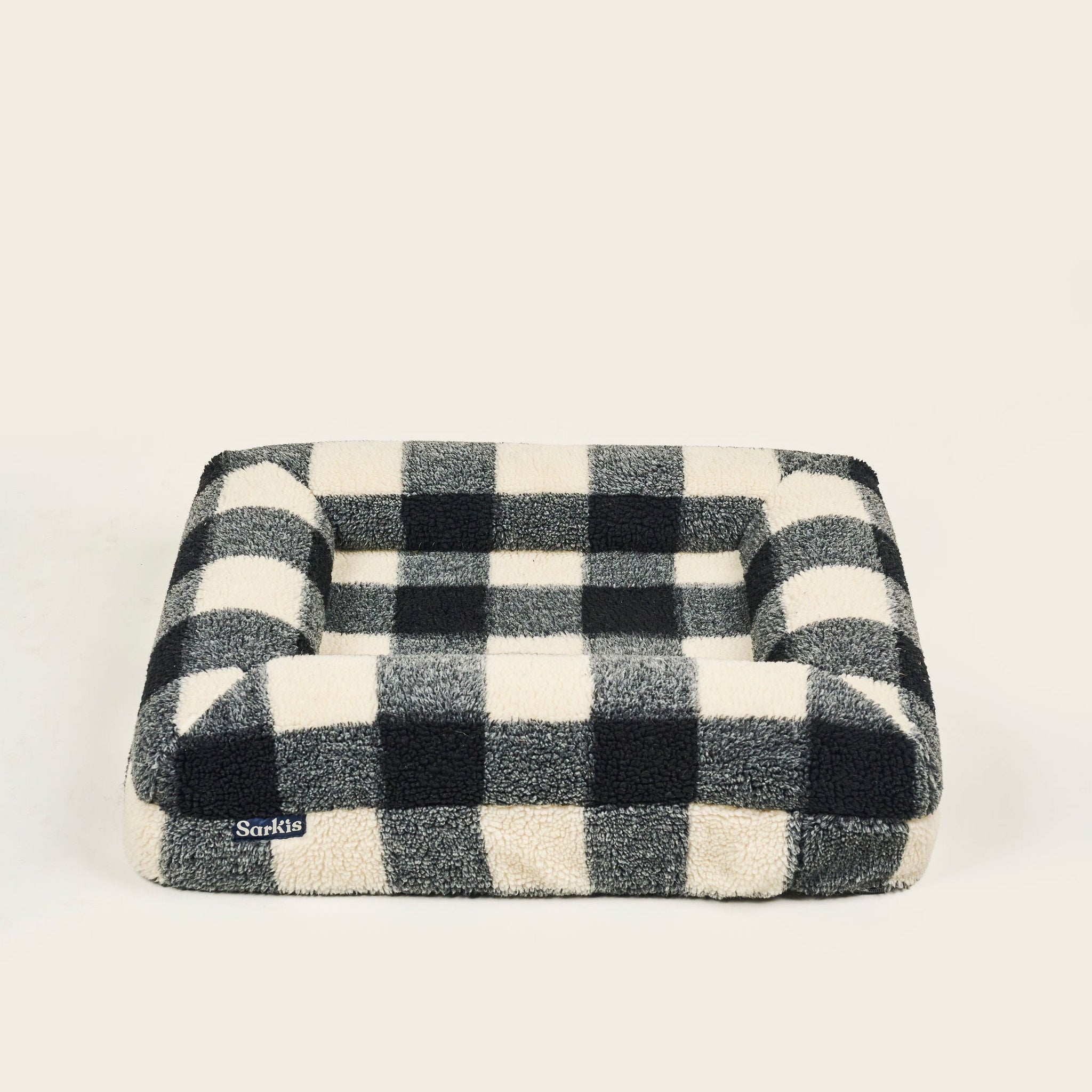 FUNDA PREMIUM DE PELUCHE CUADROS VICHY NEGRO