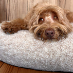 Cama para perro tipo peluche gris